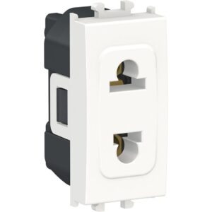 Priza 1 modul standard Euroamerican Schneider Easy Styl LMR5510001, alb