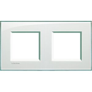Rama ornament 2 posturi ( 2x2P ) Bticino Living Light LNA4802M2KA, aquamarine