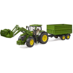 Masinuta cu Telecomanda Tractor John Deere 7R 350 with front loader and trailer