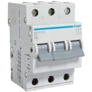 Siguranta automata 3P 6A 6kA curba B Hager MB306A