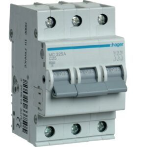 Siguranta automata 3P, 25A, 6kA, C, Hager MC325A