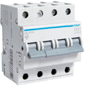 Siguranta automata 4P, 10A, 6kA, C, Hager MC410A