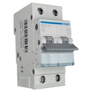Siguranta automata 2P, 16A, 6kA, curba C Hager MCN216