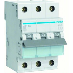 Siguranta automata 3P, 50A, curba C, 6kA Hager MCN350