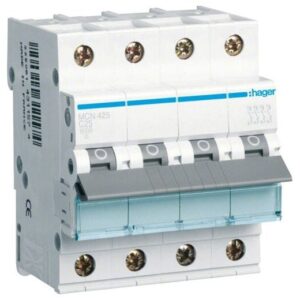 Siguranta automata 4P, 25A, 6kA, curba C Hager MCN425