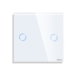 Panou Intrerupator Dublu cu Touch Mini din Sticla LUXION