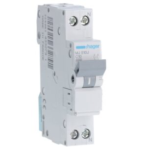 Siguranta automata 1P+N Hager MJ510J, curba C, 4.5 KA, 10 A