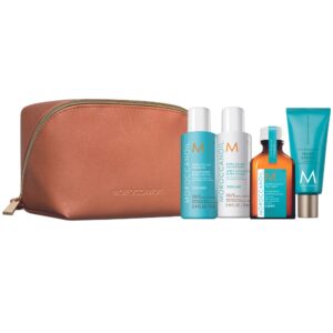 Moroccanoil Volume Travel Kit: Sampon pentru volum, 70 ml + Balsam pentru volum, 70 ml + Ulei tratament Light, 25 ml + Crema de maini, 40 ml