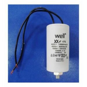 Condensator pornire motor 400V 100uF cu fir Well MOTCAP-100UF-WR-WL