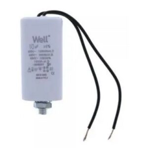 Condensator pornire motor 400V 10uF cu fir, Well MOTCAP-10UF-WR-WL