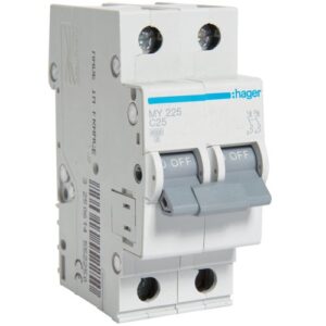 Siguranta automata 2P, 25A, 4,5kA, C, Hager MY225