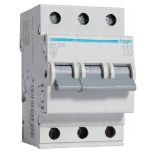 Siguranta automata 3P, 20A, 4,5kA, C, Hager MY320