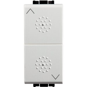 Buton interblocat jaluzele 10A 1 modul Living Light Bticino N4037 / N4037N, alb