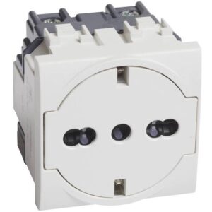 Priza plata 2 module Bticino Living Light N4140/16F, Alb