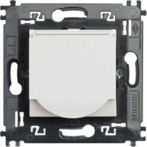 Priza cu capac monobloc 2 module Living Light Bticino N4141MAP, alb