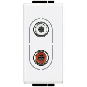Priza audio 2xRCA 1 modul Bticino Living Light N4281, alb