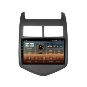 Navigatie dedicata cu Android Chevrolet Aveo 2011 - 2014, 4GB RAM, Radio GPS Dual Zone, Display HD QLED 9" Touchscreen, Internet Wi-Fi si slot SIM 4G, Bluetooth, MirrorLink, USB