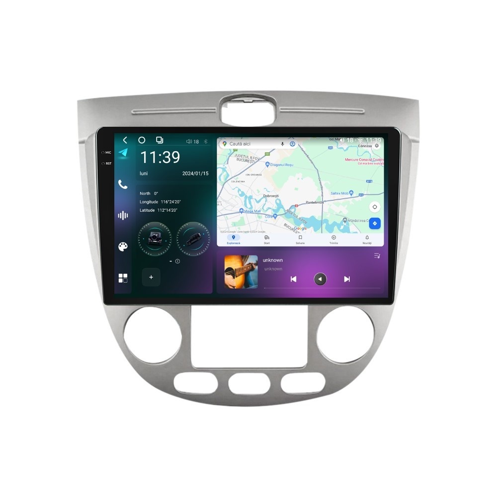 Navigatie dedicata cu Android Chevrolet Lacetti 2003 - 2010, clima automata, 12GB RAM, Radio GPS Dual Zone, Display 2K QLED 9.5" Touchscreen, Internet Wi-Fi si slot SIM 4G, Bluetooth, MirrorLink, USB