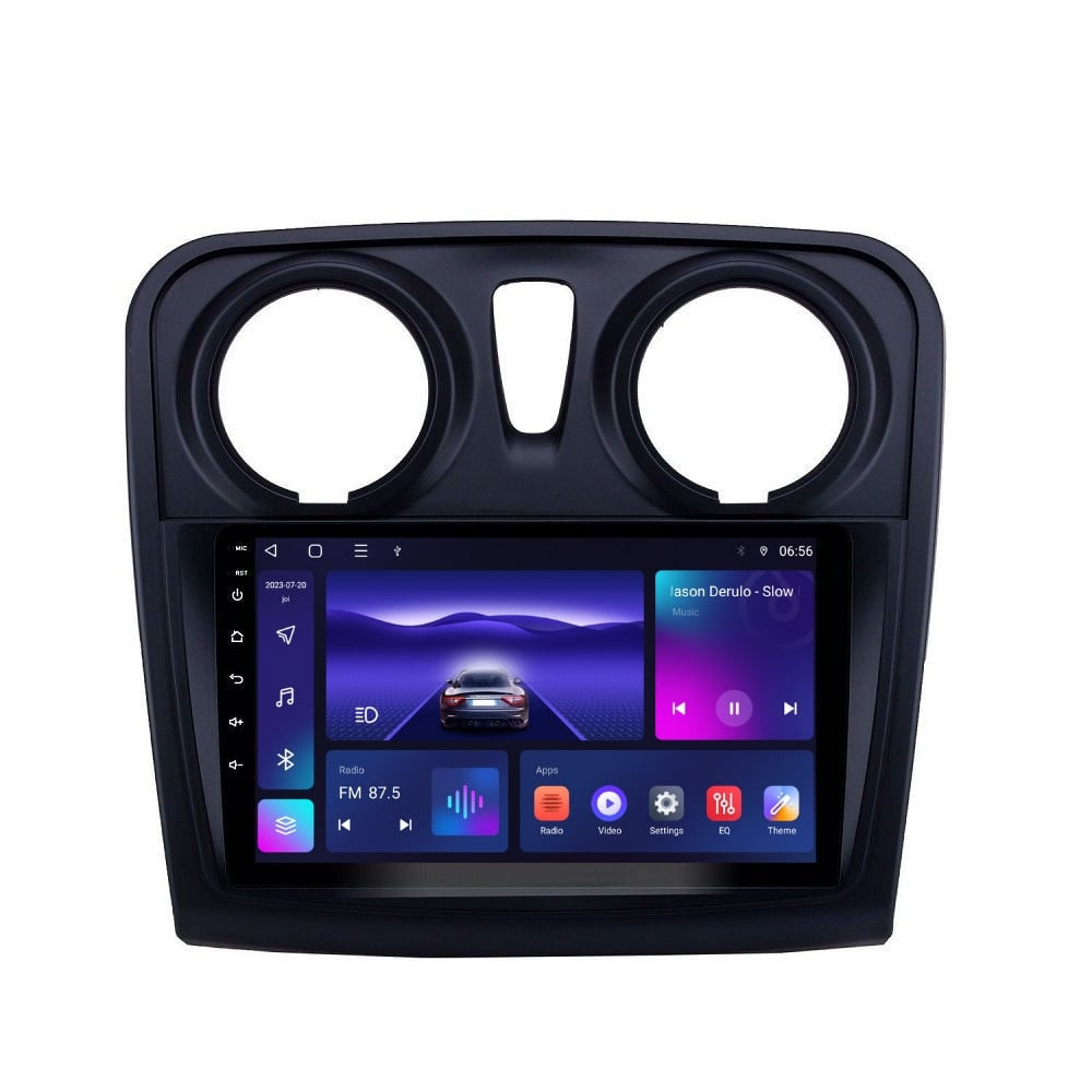 Navigatie dedicata cu Android Dacia Logan II 2012 - 2020, 3GB RAM, Radio GPS Dual Zone, Display HD QLED 9" Touchscreen, Internet Wi-Fi si slot SIM 4G, Bluetooth, MirrorLink, USB