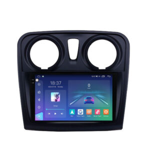 Navigatie dedicata cu Android Dacia Sandero II 2012 - 2020, 4GB RAM, Radio GPS Dual Zone, Display 2K QLED 9.5" Touchscreen, Internet Wi-Fi si slot SIM 4G, Bluetooth, MirrorLink, USB