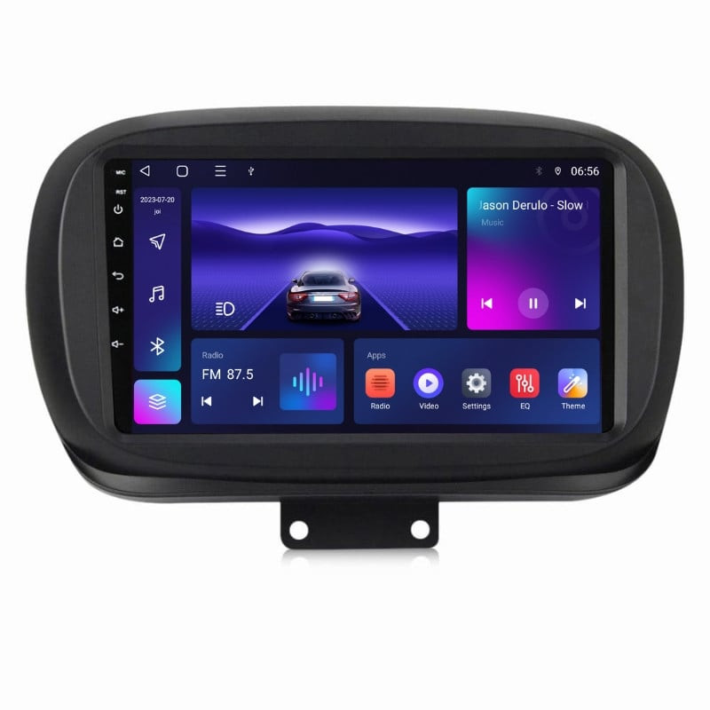 Navigatie dedicata cu Android Fiat 500X dupa 2014, 3GB RAM, Radio GPS Dual Zone, Display HD QLED 9" Touchscreen, Internet Wi-Fi si slot SIM 4G, Bluetooth, MirrorLink, USB