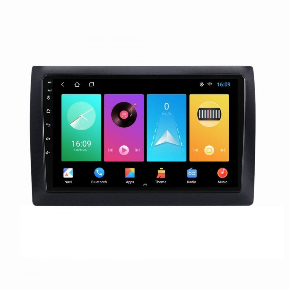 Navigatie dedicata cu Android Fiat Stilo 2001 - 2011, 2GB RAM, Radio GPS Dual Zone, Display HD IPS 9" Touchscreen, Internet Wi-Fi, Bluetooth, MirrorLink, USB