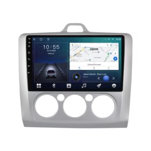 Navigatie dedicata cu Android Ford Focus II 2004 - 2011, clima manuala, 2GB RAM, Radio GPS Dual Zone, Display HD QLED 9" Touchscreen, Internet Wi-Fi si slot SIM 4G, Bluetooth, MirrorLink, USB