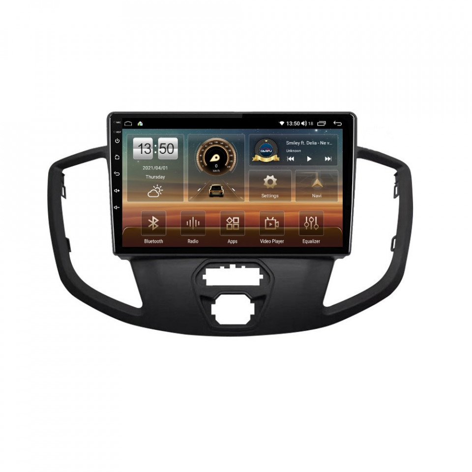 Navigatie dedicata cu Android Ford Transit 2014 - 2020, 8GB RAM, Radio GPS Dual Zone, Display HD QLED 9" Touchscreen, Internet Wi-Fi si slot SIM 4G, Bluetooth, MirrorLink, USB