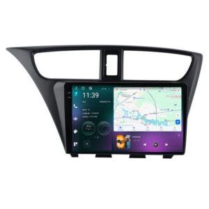 Navigatie dedicata cu Android Honda Civic IX Hatchback 2011 - 2015, 12GB RAM, Radio GPS Dual Zone, Display 2K QLED 9.5" Touchscreen, Internet Wi-Fi si slot SIM 4G, Bluetooth, MirrorLink, USB