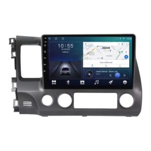 Navigatie dedicata cu Android Honda Civic VIII Sedan 2006 - 2011, 2GB RAM, Radio GPS Dual Zone, Display HD QLED 10" Touchscreen, Internet Wi-Fi si slot SIM 4G, Bluetooth, MirrorLink, USB