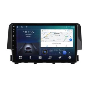 Navigatie dedicata cu Android Honda Civic X 2015 - 2021, 2GB RAM, Radio GPS Dual Zone, Display HD QLED 9" Touchscreen, Internet Wi-Fi si slot SIM 4G, Bluetooth, MirrorLink, USB
