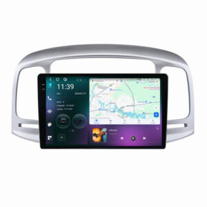 Navigatie dedicata cu Android Hyundai Accent III 2005 - 2010, 12GB RAM, Radio GPS Dual Zone, Display 2K QLED 9.5" Touchscreen, Internet Wi-Fi si slot SIM 4G, Bluetooth, MirrorLink, USB