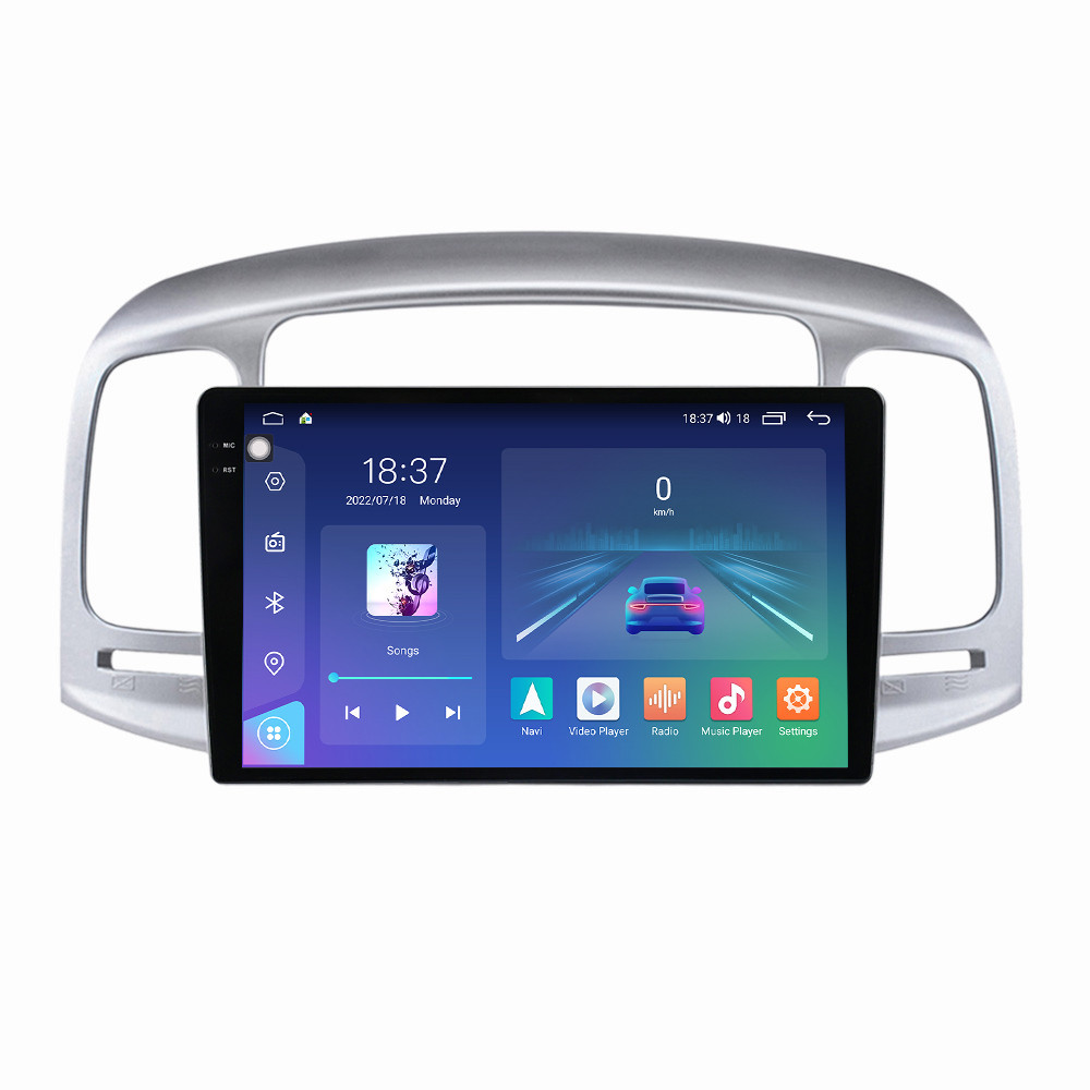 Navigatie dedicata cu Android Hyundai Accent III 2005 - 2010, 4GB RAM, Radio GPS Dual Zone, Display 2K QLED 9.5" Touchscreen, Internet Wi-Fi si slot SIM 4G, Bluetooth, MirrorLink, USB