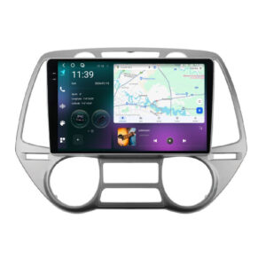Navigatie dedicata cu Android Hyundai i20 2008 - 2012, clima automata, 12GB RAM, Radio GPS Dual Zone, Display 2K QLED 9.5" Touchscreen, Internet Wi-Fi si slot SIM 4G, Bluetooth, MirrorLink, USB
