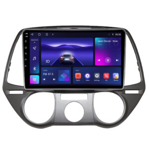 Navigatie dedicata cu Android Hyundai i20 2008 - 2012, clima manuala, 3GB RAM, Radio GPS Dual Zone, Display HD QLED 9" Touchscreen, Internet Wi-Fi si slot SIM 4G, Bluetooth, MirrorLink, USB