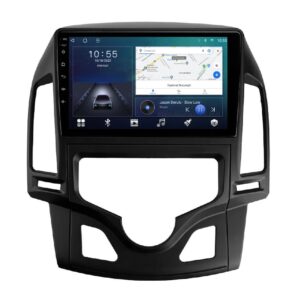 Navigatie dedicata cu Android Hyundai i30 2007 - 2012, clima automata, 2GB RAM, Radio GPS Dual Zone, Display HD QLED 9" Touchscreen, Internet Wi-Fi si slot SIM 4G, Bluetooth, MirrorLink, USB