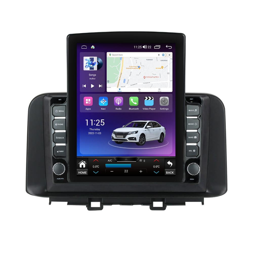 Navigatie dedicata cu Android Hyundai Kona dupa 2017, 4GB RAM, Radio GPS Dual Zone, Touchscreen IPS 9.7" HD tip Tesla, Internet Wi-Fi si slot SIM 4G, Bluetooth, MirrorLink, USB