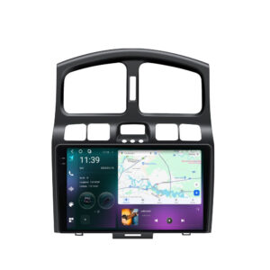 Navigatie dedicata cu Android Hyundai Santa Fe I 2000 - 2006, 12GB RAM, Radio GPS Dual Zone, Display 2K QLED 9.5" Touchscreen, Internet Wi-Fi si slot SIM 4G, Bluetooth, MirrorLink, USB