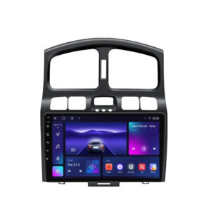 Navigatie dedicata cu Android Hyundai Santa Fe I 2000 - 2006, 3GB RAM, Radio GPS Dual Zone, Display HD QLED 9" Touchscreen, Internet Wi-Fi si slot SIM 4G, Bluetooth, MirrorLink, USB