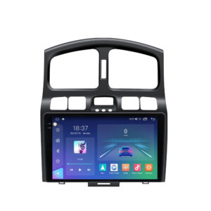 Navigatie dedicata cu Android Hyundai Santa Fe I 2000 - 2006, 8GB RAM, Radio GPS Dual Zone, Display 2K QLED 9.5" Touchscreen, Internet Wi-Fi si slot SIM 4G, Bluetooth, MirrorLink, USB