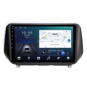 Navigatie dedicata cu Android Hyundai Santa Fe IV dupa 2018, 2GB RAM, Radio GPS Dual Zone, Display HD QLED 10" Touchscreen, Internet Wi-Fi si slot SIM 4G, Bluetooth, MirrorLink, USB