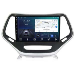 Navigatie dedicata cu Android Jeep Cherokee V 2014 - 2019, 2GB RAM, Radio GPS Dual Zone, Display HD QLED 10" Touchscreen, Internet Wi-Fi si slot SIM 4G, Bluetooth, MirrorLink, USB