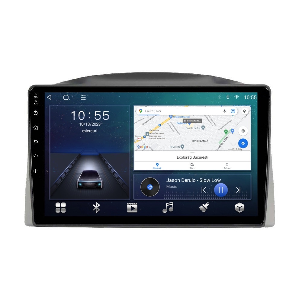 Navigatie dedicata cu Android Jeep Grand Cherokee III 2004 - 2007 cu navigatie originala, 2GB RAM, Radio GPS Dual Zone, Display HD QLED 10" Touchscreen, Internet Wi-Fi si slot SIM 4G, Bluetooth, MirrorLink, USB