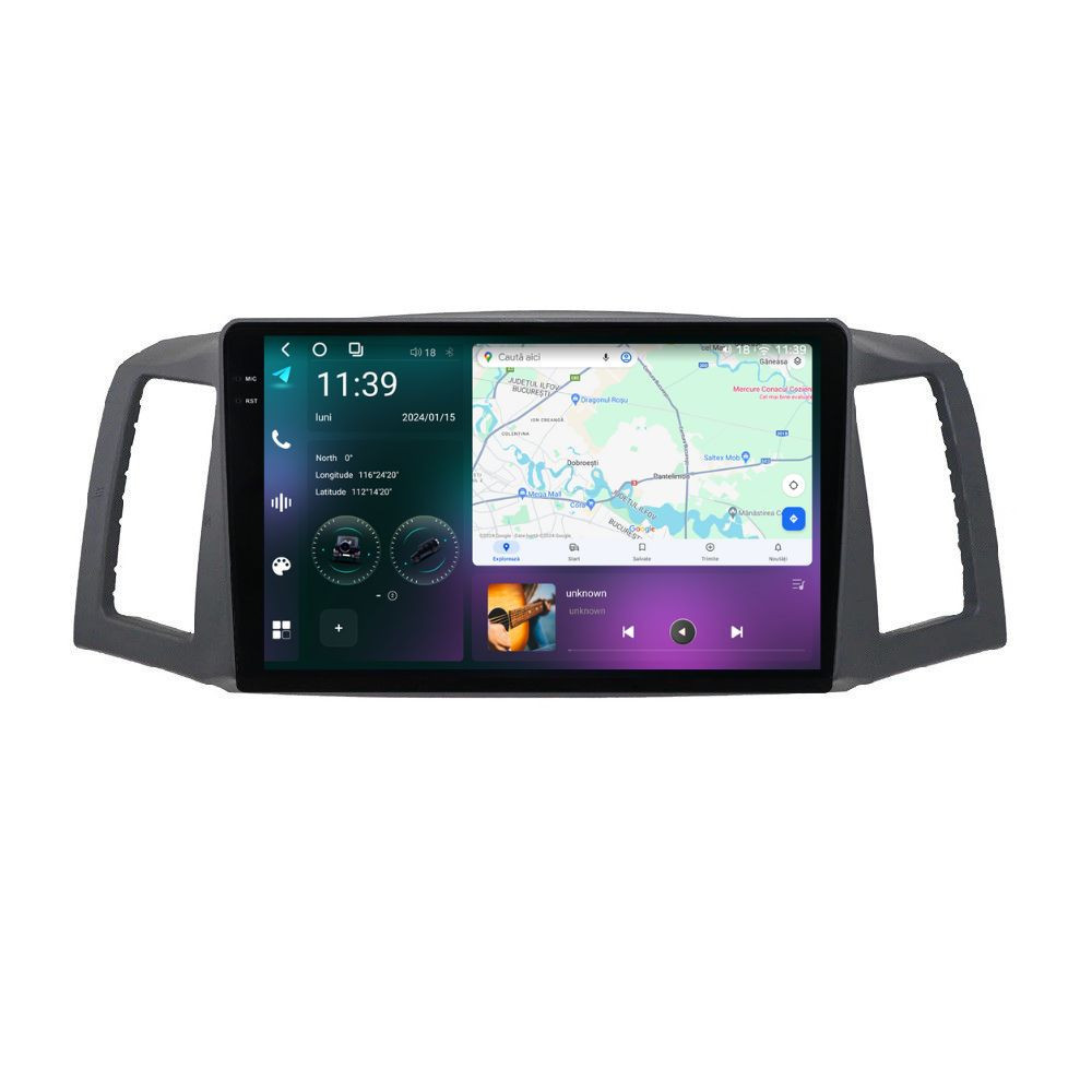 Navigatie dedicata cu Android Jeep Grand Cherokee III 2004 - 2007 fara navigatie originala, 12GB RAM, Radio GPS Dual Zone, Display 2K QLED 10.36" Touchscreen, Internet Wi-Fi si slot SIM 4G, Bluetooth, MirrorLink, USB