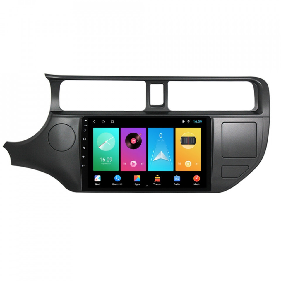 Navigatie dedicata cu Android Kia Rio III 2011 - 2014, 2GB RAM, Radio GPS Dual Zone, Display HD IPS 9" Touchscreen, Internet Wi-Fi, Bluetooth, MirrorLink, USB