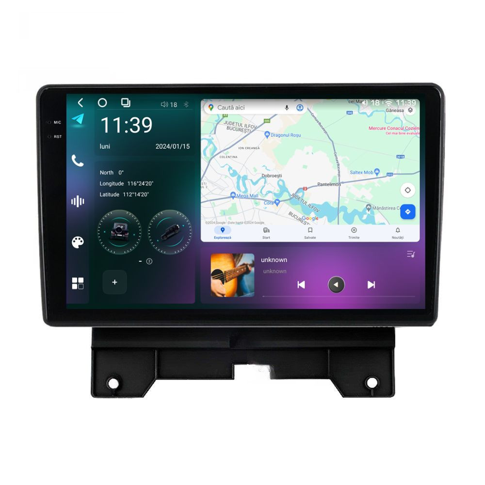 Navigatie dedicata cu Android Land Rover Range Rover Sport I 2009 - 2013, 12GB RAM, Radio GPS Dual Zone, Display 2K QLED 9.5" Touchscreen, Internet Wi-Fi si slot SIM 4G, Bluetooth, MirrorLink, USB