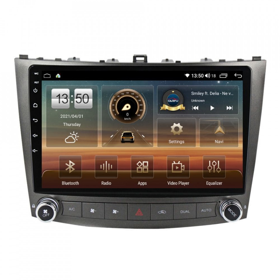 Navigatie dedicata cu Android Lexus IS 2005 - 2013, 8GB RAM, Radio GPS Dual Zone, Display HD QLED 10" Touchscreen, Internet Wi-Fi si slot SIM 4G, Bluetooth, MirrorLink, USB