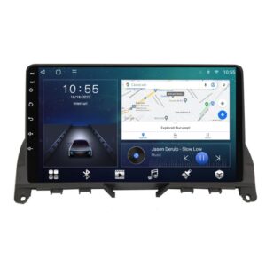 Navigatie dedicata cu Android Mercedes C-Class W204 2007 - 2011, 2GB RAM, Radio GPS Dual Zone, Display HD QLED 9" Touchscreen, Internet Wi-Fi si slot SIM 4G, Bluetooth, MirrorLink, USB