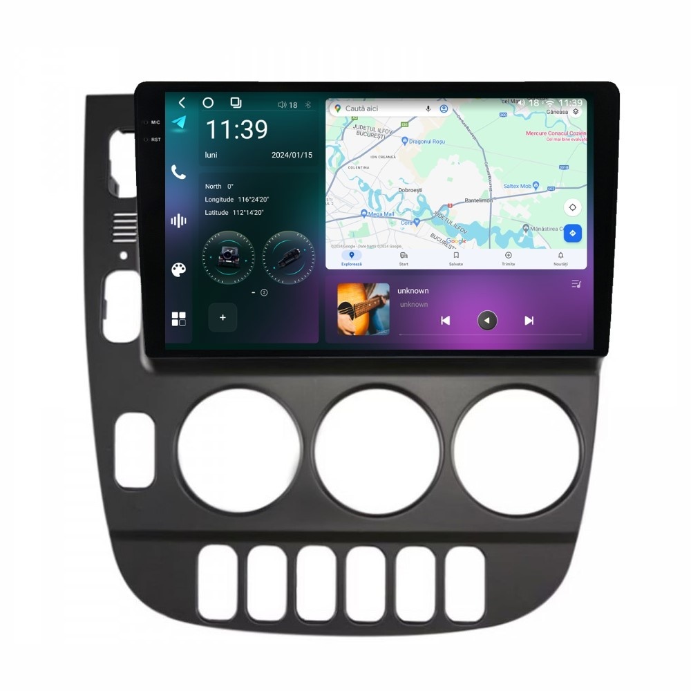 Navigatie dedicata cu Android Mercedes ML W163 1998 - 2001, 12GB RAM, Radio GPS Dual Zone, Display 2K QLED 9.5" Touchscreen, Internet Wi-Fi si slot SIM 4G, Bluetooth, MirrorLink, USB