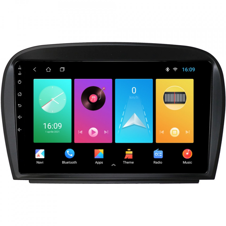 Navigatie dedicata cu Android Mercedes SL R230 2001 - 2012, 2GB RAM, Radio GPS Dual Zone, Display HD IPS 9" Touchscreen, Internet Wi-Fi, Bluetooth, MirrorLink, USB